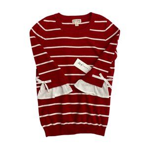 Madison Jules Bow Sleeve Striped Sweater